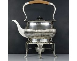 Antique Silver Plated Spirit Tea Kettle On Stand - 1888 Wm Hutton (#99717)