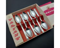 Priestley & Moore Valiant Hamilton Boxed Set Of 6 Tea Spoons Epns Silver Plated (#99734)