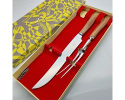 Sanenwood Boxed Carving Knife And Fork Vintage Stainless Steel (#99740)