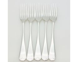 Old English Pattern - 5x Side / Dessert Forks Epns Priestley & Moore Vintage (#99748)