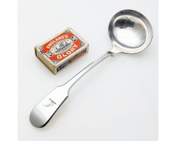 Fiddle Pattern - Crested 1853 Sauce Ladle Fiddle Elkington Mason Silver Plated (#99749)