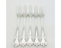 Duchess Plate Ashleigh Pattern Set Of 5 Dinner Forks Epns Silver Plated (#99754)