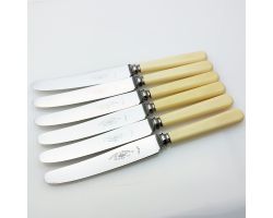Southern & Richardson Faux Bone Handled Side Dessert Knives Vintage Cutlery (#99758)