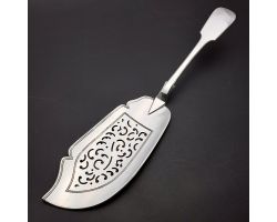 Gleaming Antique Fiddle Pattern Fish Slice Server Thomas Prime Silver Plated (#99770)