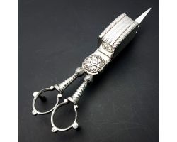 Antique Silver Plated On Steel Candle Scissors Slight A/f Victorian (#99772)