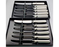 Faux Bone Handle Dinner & Side/dessert Knives Sets #2 Taylors Eye Witness (#99784)