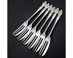 Lovely Set Of 6 Cake Forks - 1924 Design - Silver Plated Epns (#99791)