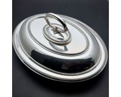 Silver Plated Rodgers Double Entrée Serving Dish With Handle Antique (#99795)