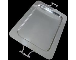 Good Silver Plated Tea / Drinks Serving Tray - Vintage (#99798)