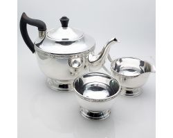 Vintage Viners Silver Rose 3 Piece Tea Set Plated (#99804)