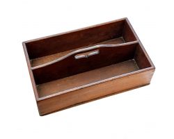 Antique Butlers Cutlery Tray Box Dovetailed Stained Pine (#99825)