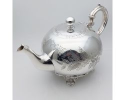 Beautiful Victorian Silver Plated Tea Pot Parkin & Marshall Sheffield Antique (#99878)