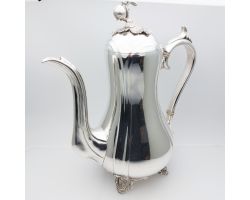 Gorgeous Large Gourd Shape Coffee Pot - Silver Plated - Dixon Antique (#99879)