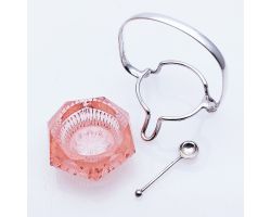 Victorian Pink Pressed Glass Open Salt Pot In Silver Plated Frame Antique (#99883)