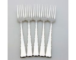 Smith Seymour Ess Ess Kenilworth 5x Side Dessert Forks Epns Silver Plated (#99887)