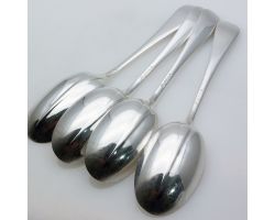 Rattail Pattern 4x Tablespoons - Silver Plated - Epns - Vintage (#99893)