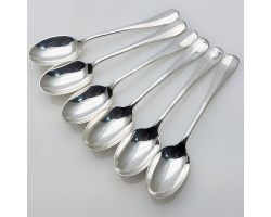 Rattail Pattern 6x Coffee Spoons - Silver Plated - Epns - Vintage (#99897)
