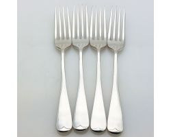 Rattail Pattern 4x Side/dessert Forks - Silver Plated - Epns - Vintage (#99899)