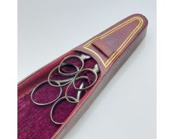 Superb Morocan Leather & Gilt Joseph Rodgers Sewing Scissor Case Antique (#99922)