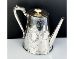 Beautiful Silver Plated Coffee Pot - Swags & Birds - Antique (#99934)