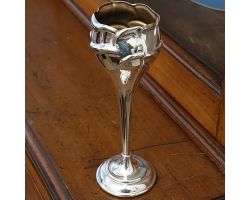 Art Nouveau Style 6 Inch Silver Plated Stem Vase - Vintage (#99944)