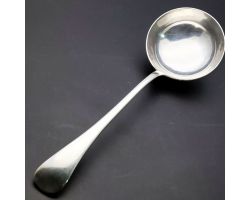 Antique Silver Plated Old English Pattern Soup Ladle (#99948)