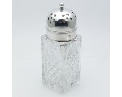Vintage Hobnail Pressed Glass Silver Plated Sugar Castor (#99956)