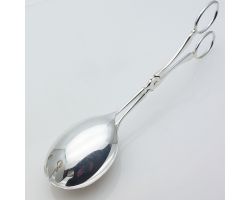 Vintage Walker & Hall Salad Servers Tongs Scissor Action Silver Plated (#99968)