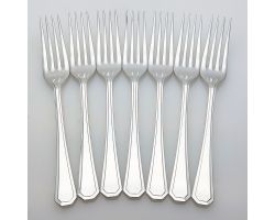 Grecian Pattern Set Of 7 Side Dessert Forks Silver Plated Epns A1 Sheffield (#99977)