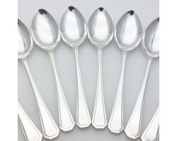 Grecian Pattern Set Of 8 Dessert Spoons Silver Plated Epns A1 Sheffield (#99980)