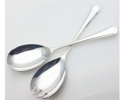 Grecian Pattern Pair Of Salad Servers Silver Plated Epns A1 Sheffield (#99982)