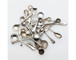 Bulk Lot 26x Sterling Silver Salt & Mustard Spoons - 123g (#99985)