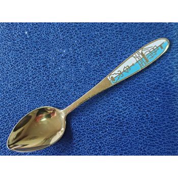 15g Silver Gilt & Enamel Galleon Sailing Ship Spoon - Russian 875 - Vintage (#100004) 1