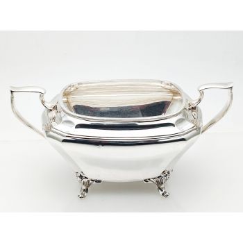 Antique Heavy 257g Sterling Silver Sugar Bowl Sheffield 1926 (#100008) 1