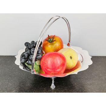 Silver Plated Larger Swing Handled Fruit Basket Bowl Sheffield (#100024) 1