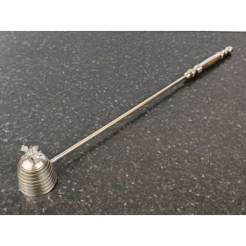 Vintage Silver Plated Long Handle Candle Snuffer Bee & Hive (#100036) 1