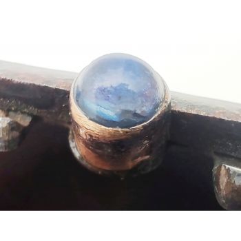 Unusual Antique Steel Cigarette Case 'the Castle Dover 1906' - Gemstone Button (#100043) 1