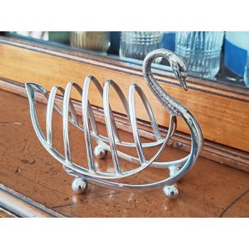 Antique Silver Plated Swan Toast Rack Epns (#100046) 1