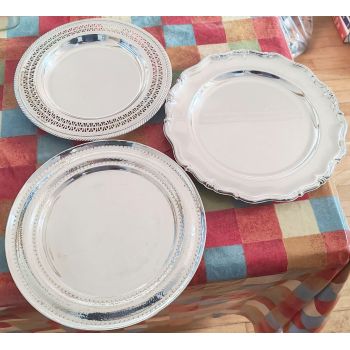 3x Silver Plated Dishes / Trays Antique & Vintage (#100053) 1