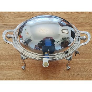 Gleaming Roll Top Breakfast Dish / Tureen - Silver Plated Mappin & Webb (#100058) 1