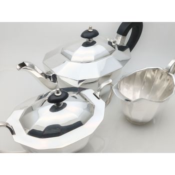 Splendid 3 Piece Teaset - James Dixon Silver Plated C. 1930 - Vintage (#100060) 1