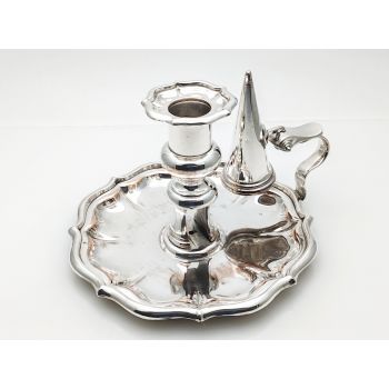 Old Sheffield Plate Chamberstick C. 1820 Antique Silver Plated (#100062) 1