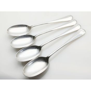 Hanoverian Rattail Pattern Set Of 4 Tablespoons - Silver Plated Epns Sheffield (#100069) 1