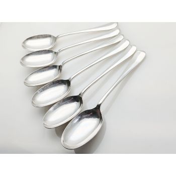 Hanoverian Rattail Pattern Set Of 6 Dessert Spoons Silver Plated Epns Sheffield (#100070) 1