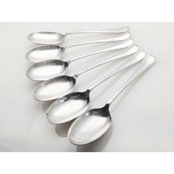 Hanoverian Rattail Pattern 6x Dessert Spoons Silver Plated Epns Sheffield (#100071) 1