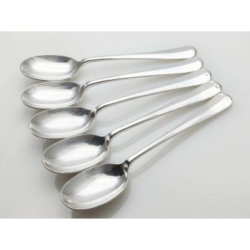 Hanoverian Rattail Pattern 5x Tea Spoons Silver Plated Epns Sheffield (#100073) 1