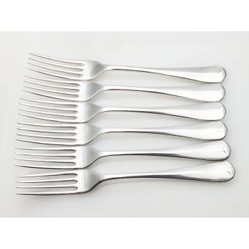 Hanoverian Rattail Pattern Set Of 6 Dessert Forks Silver Plated Epns Sheffield (#100075) 1