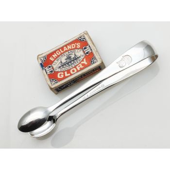 Antique P&o Shipping Line 1914 Silver Plated Large Sugar Tongs - Elkington (#100076) 1