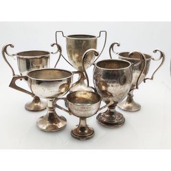 Job Lot Of 6 Small Silver Plated Epns Trophy Cups - Vintage (#100089) 1