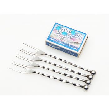 Wmf Cromargan Set Of 4 Cocktail / Seafood Forks Vintage Stainless Steel (#100106) 1